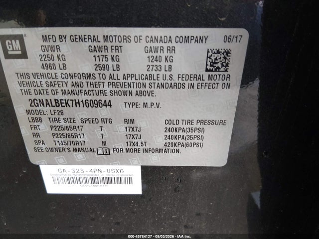 Chevrolet EQUINOX LS 2017 2GNALBEK7H1609644 Image 9