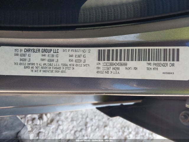 Продаж на аукціоні авто 2013 Chrysler 200 Touring, vin: 1C3CCBBB4DN596080, номер лоту: 45784163