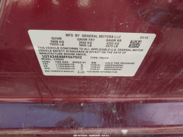 Продажа на аукционе авто 2015 Gmc Sierra 3500hd Available Wifi Denali, vin: 1GT424E88FF567502, номер лота: 45784304