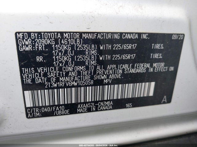 Toyota Rav4 Xle 2021 2T3W1RFV6MW105058 Image 9