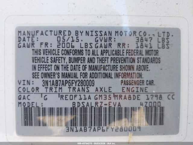 Nissan SENTRA SR 2015 3N1AB7AP6FY280009 Image 9