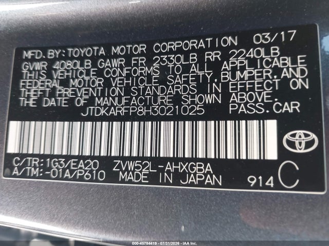 Toyota Prius Prime Advanced 2017 JTDKARFP8H3021025 Image 9