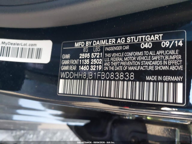 WDDHH8JB1FB083838 Mercedes-Benz E 350 4matic
