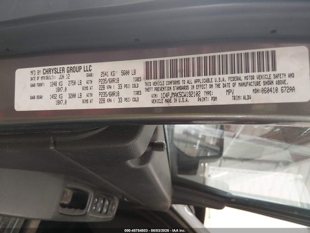 Aukcja sprzedaży 2012 Jeep Liberty Sport, vin: 1C4PJMAK5CW192102, numer aukcji: 45784503