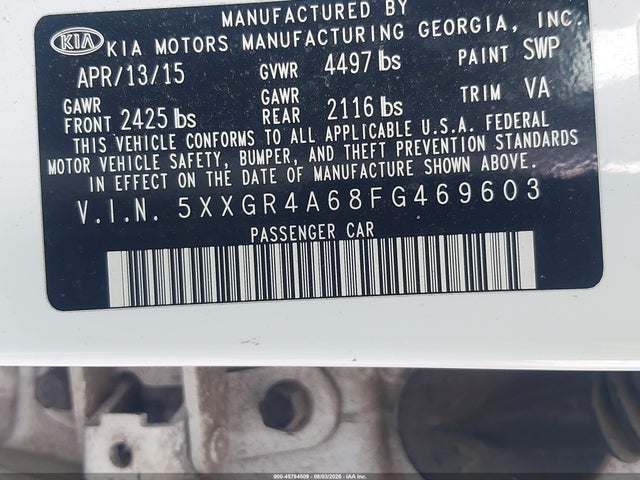 KIA Optima Sx Turbo 2015 5XXGR4A68FG469603 Image 9