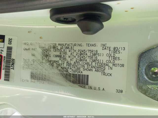 Aukcja sprzedaży 2013 Toyota Tacoma, vin: 5TFPX4EN4DX016835, numer aukcji: 45784537