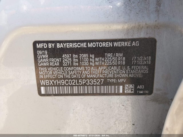 Продаж на аукціоні авто 2020 Bmw X2 Sdrive28i, vin: WBXYH9C02L5P33527, номер лоту: 45784572