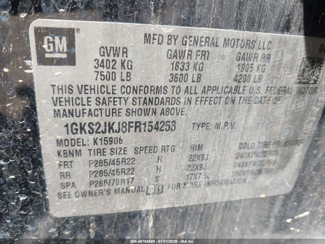 1GKS2JKJ8FR154253 GMC Yukon Xl 1500 Denali