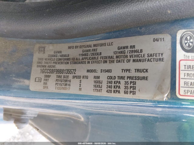 Продаж на аукціоні авто 2011 Chevrolet Colorado Work Truck, vin: 1GCCSBF99B8135572, номер лоту: 45784608