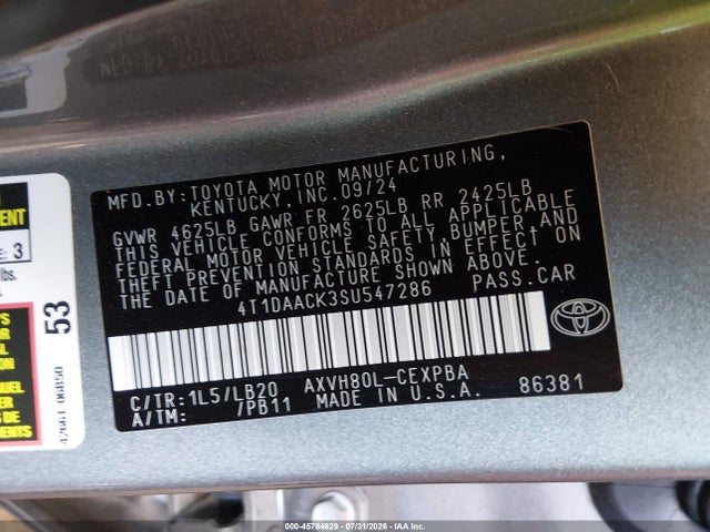 4T1DAACK3SU547286 Toyota CAMRY XSE