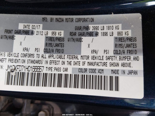 2017 Mazda Cx-3 Grand Touring მანქანა იყიდება აუქციონზე, vin: JM1DKFD71H0166657, აუქციონის ნომერი: 45784631