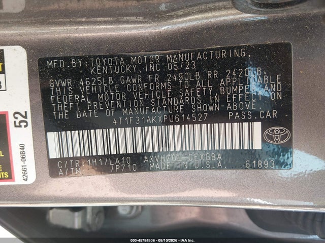 Продаж на аукціоні авто 2023 Toyota Camry Xle Hybrid, vin: 4T1F31AKXPU614527, номер лоту: 45784806