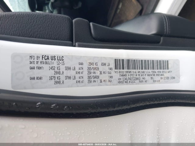 45784835 :رقم المزاد ، 1C4RJFAG1FC230012 vin ، 2015 Jeep Grand Cherokee Altitude مزاد بيع