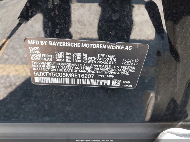 Aukcja sprzedaży 2021 Bmw X3 Xdrive30i, vin: 5UXTY5C05M9E16207, numer aukcji: 45784848