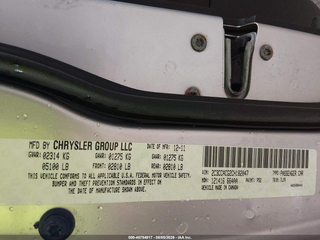 45784917 :رقم المزاد ، 2C3CCACG2CH182047 vin ، 2012 Chrysler 300 Limited مزاد بيع