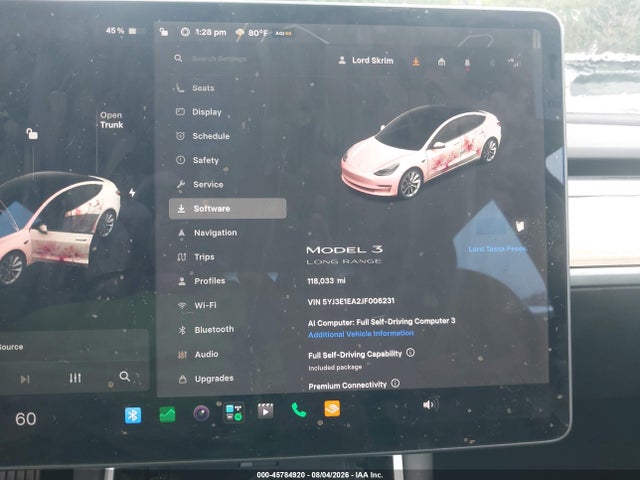 2018 Tesla Model 3 Long Range/mid Range მანქანა იყიდება აუქციონზე, vin: 5YJ3E1EA2JF006231, აუქციონის ნომერი: 45784920