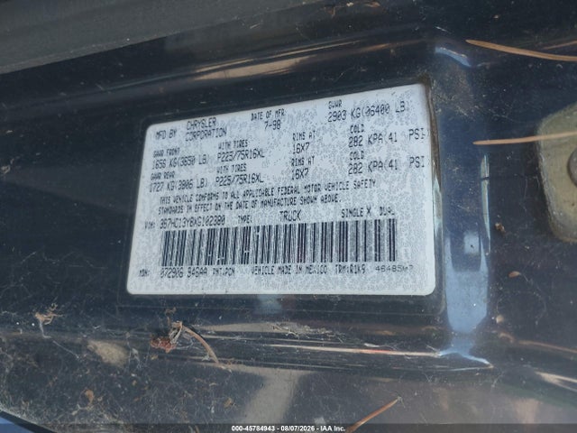 Продаж на аукціоні авто 1999 Dodge Ram 1500 St, vin: 3B7HC13Y8XG102380, номер лоту: 45784943