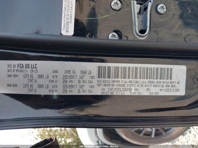 Aukcja sprzedaży 2020 Jeep Cherokee Latitude 4x4, vin: 1C4PJMCB3LD550760, numer aukcji: 45784947