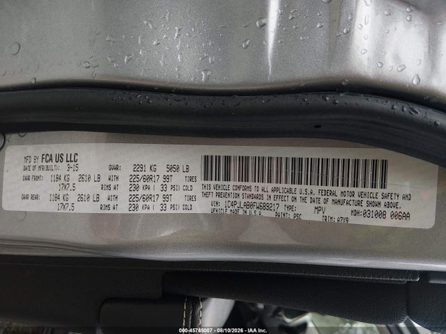 1C4PJLAB0FW689217 Jeep Cherokee Sport