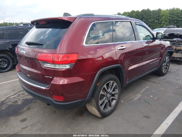 Продаж на аукціоні авто 2018 Jeep Grand Cherokee Limited 4x2, vin: 1C4RJEBG9JC339593, номер лоту: 45785019