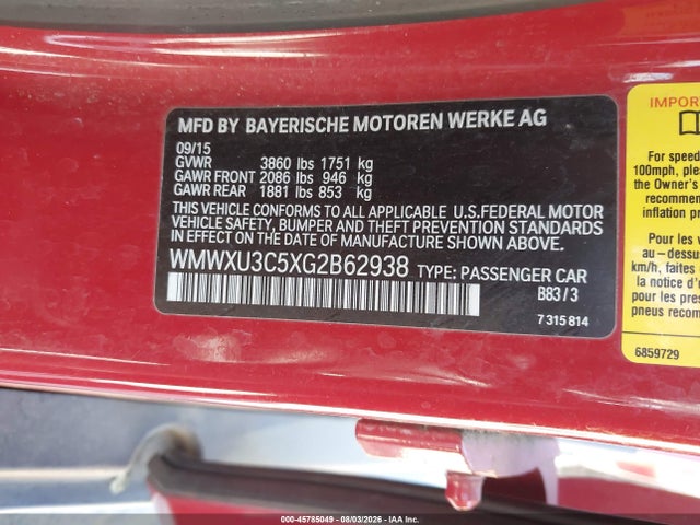 Mini Hardtop Cooper S 2016 WMWXU3C5XG2B62938 Image 9