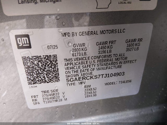 Продаж на аукціоні авто 2026 Buick Enclave Avenir Fwd, vin: 5GAERCKS7TJ104903, номер лоту: 45785090