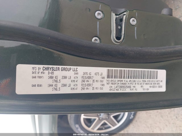 Aukcja sprzedaży 2009 Jeep Patriot Sport, vin: 1J4FF28B99D250086, numer aukcji: 45785138