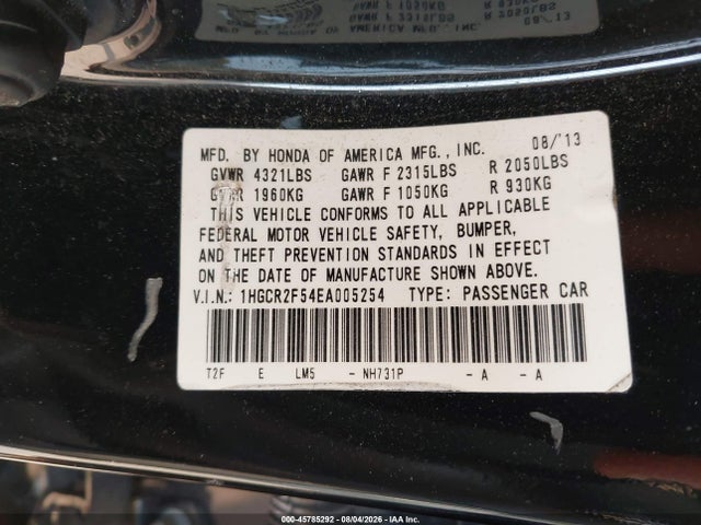 1HGCR2F54EA005254 Honda Accord Sport