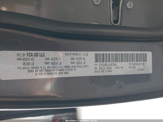 Продажа на аукционе авто 2018 Dodge Charger Sxt Rwd, vin: 2C3CDXBG5JH257564, номер лота: 45785313