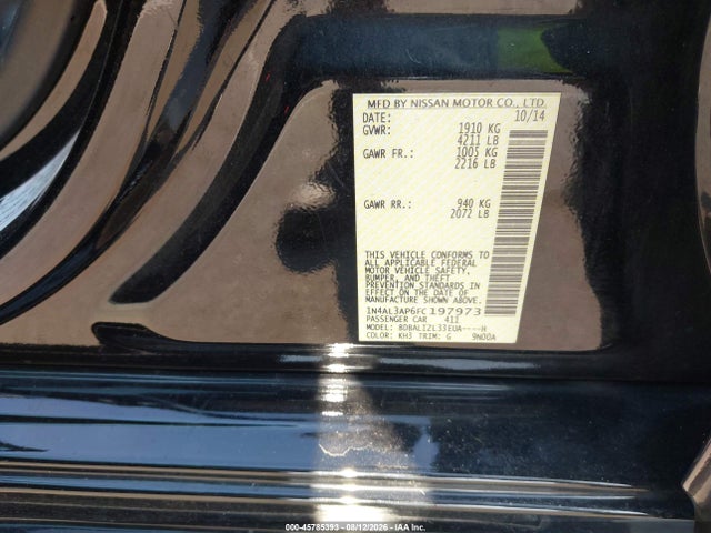 Aukcja sprzedaży 2015 Nissan Altima 2.5 Sv, vin: 1N4AL3AP6FC197973, numer aukcji: 45785393