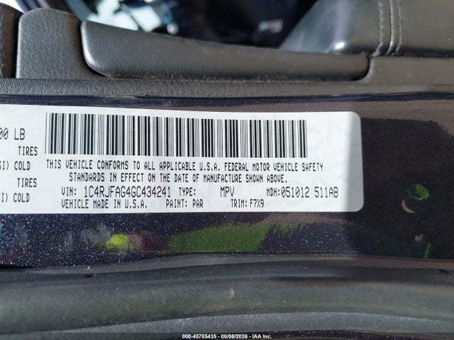 45785435 :رقم المزاد ، 1C4RJFAG4GC434241 vin ، 2016 Jeep Grand Cherokee Laredo مزاد بيع