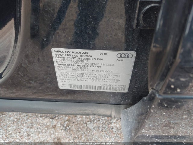 Продаж на аукціоні авто 2018 Audi Sq5 3.0t Premium Plus, vin: WA1C4AFY1J2228769, номер лоту: 45785515