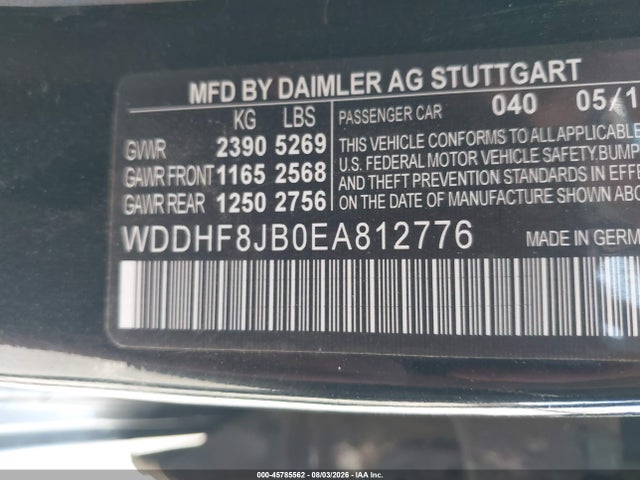 WDDHF8JB0EA812776 Mercedes-Benz E 350 4matic
