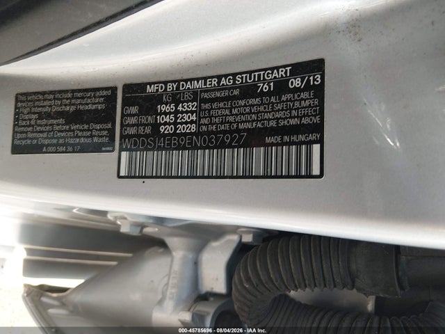 45785696 :رقم المزاد ، WDDSJ4EB9EN037927 vin ، 2014 Mercedes-benz Cla 250 مزاد بيع