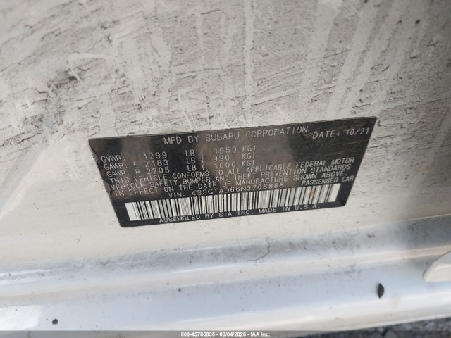 45785835 :رقم المزاد ، 4S3GTAD66N3706888 vin ، 2022 Subaru Impreza Premium 5-door مزاد بيع
