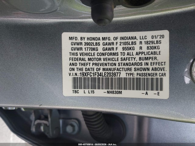 Honda CIVIC EX 2020 19XFC1F34LE203977 Image 9