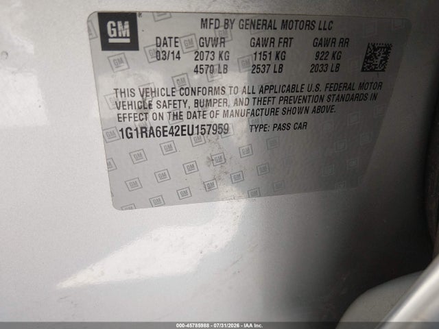Chevrolet Volt 2014 1G1RA6E42EU157959 Image 9