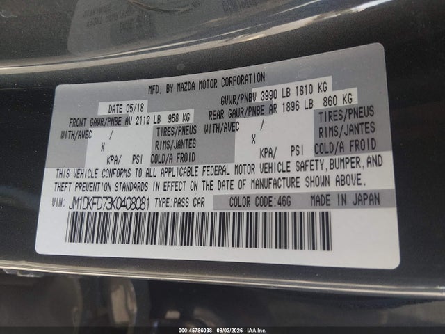 JM1DKFD73K0408081 Mazda Cx-3 Grand Touring