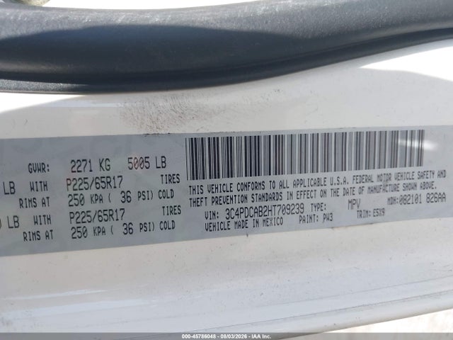 Dodge JOURNEY SE 2017 3C4PDCAB2HT709239 Image 9