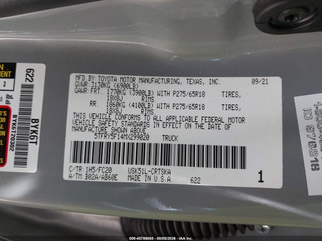 5TFRY5F14MX299020 Toyota Tundra Sr5