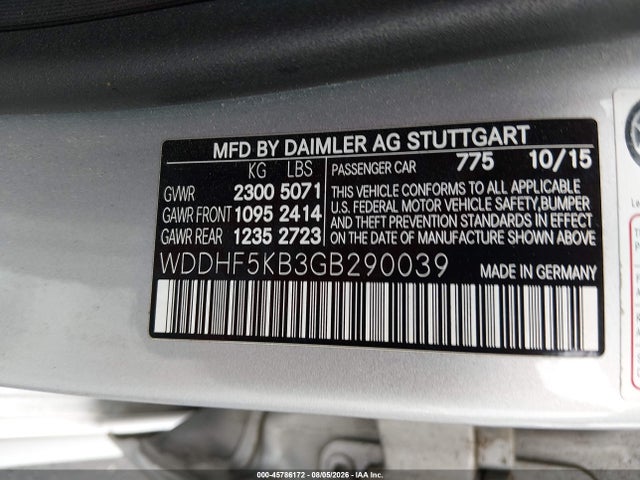 Продаж на аукціоні авто 2016 Mercedes-benz E 350, vin: WDDHF5KB3GB290039, номер лоту: 45786172
