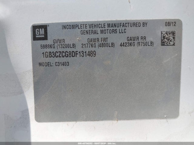 Продаж на аукціоні авто 2013 Chevrolet Silverado 3500hd Chassis Work Truck, vin: 1GB3CZCG8DF131489, номер лоту: 45786202