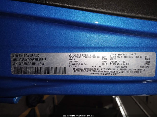 Продаж на аукціоні авто 2025 Jeep Wrangler 4-door Summit 4x4, vin: 1C4PJXDG9SW619515, номер лоту: 45786299