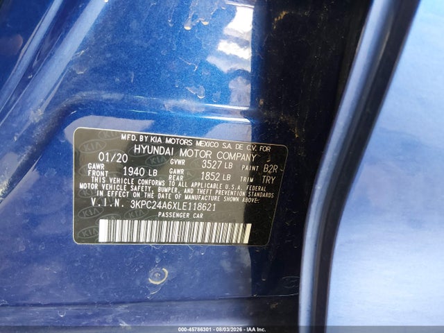 Hyundai ACCENT SE 2020 3KPC24A6XLE118621 Image 9