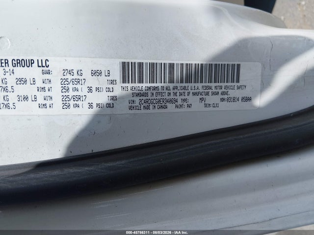 Aukcja sprzedaży 2014 Dodge Grand Caravan Sxt 30th Anniversary, vin: 2C4RDGCG0ER340694, numer aukcji: 45786311