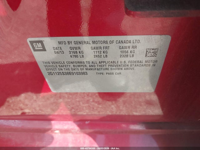 2G1125S38E9103983 Chevrolet Impala 2lt
