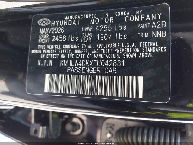Aukcja sprzedaży 2026 Hyundai Elantra N, vin: KMHLW4DKXTU042831, numer aukcji: 45786372