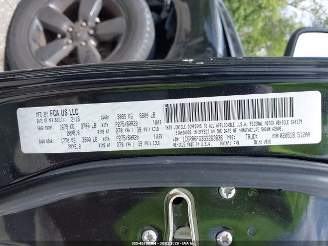 Aukcja sprzedaży 2016 Ram 1500 St, vin: 1C6RR6FG3GS263836, numer aukcji: 45786384