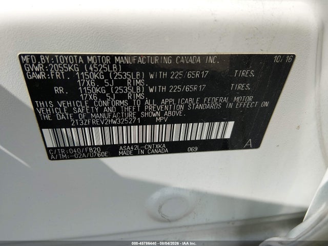 Toyota RAV4 LE 2017 2T3ZFREV2HW325271 Image 9