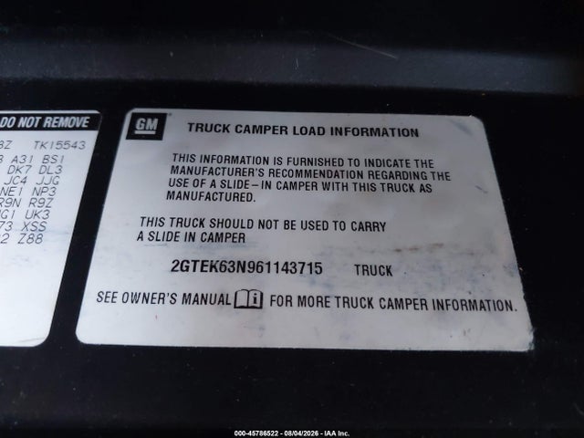 Aukcja sprzedaży 2006 Gmc Sierra K1500 Denali, vin: 2GTEK63N961143715, numer aukcji: 45786522